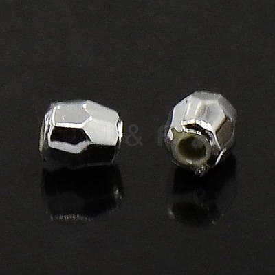 Plating Plastic Acrylic Faceted Round Beads PACR-L002-4mm-S-1