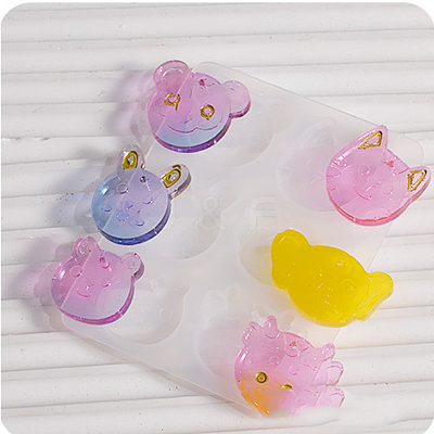 Rabbit/Dragon/Cat Pendant DIY Silhouette Silicone Mold DIY-K073-09B-1