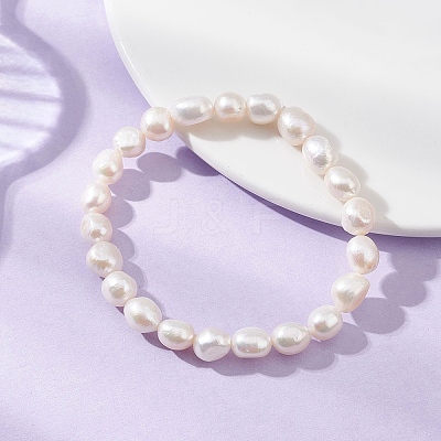 Natural Cultured Freshwater Pearl Beads Stretch Bracelets for Women BJEW-JB12864-1