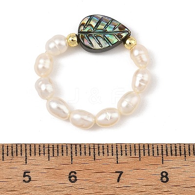 Adjustable Natural Abalone Shell/Paua Shell Finger Rings RJEW-JR01085-1