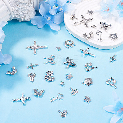 45Pcs 15 Styles Rack Plating Alloy Charms FIND-TA0008-90-1