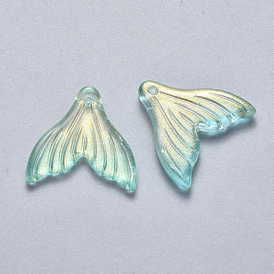 Transparent Spray Painted Glass Pendants X-GLAA-S190-009A-03-1