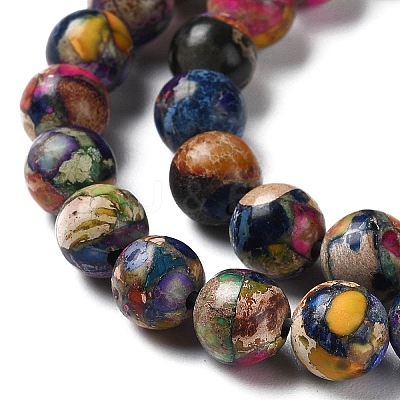 Natural Imperial Jasper Beads Strands G-I122-8mm-28-1