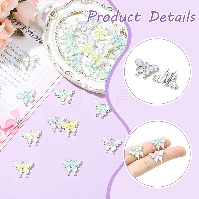 30Pcs 5 Colors Alloy Enamel Pendants ENAM-YW0008-36-1