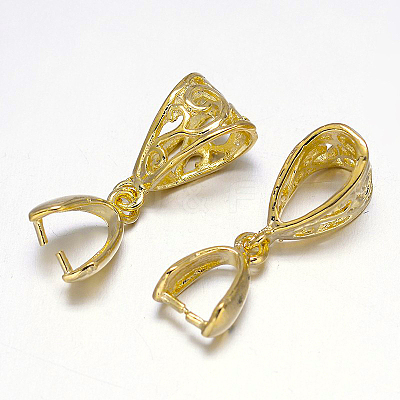Filigree Rack Plating Brass Pendant Pinch Bails LS-KK-L102-12G-1