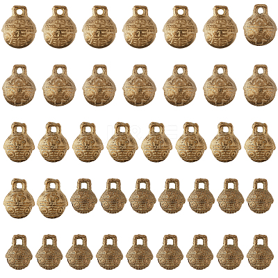 40Pcs 4 Styles Brass Bell Pendants KK-CA0002-54-1