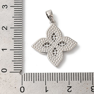 Rack Plating Brass Clear Cubic Zirconia Pendants X-KK-Z056-34P-01-1