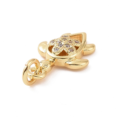 Brass Micro Pave Cubic Zirconia Charms KK-C012-46G-1