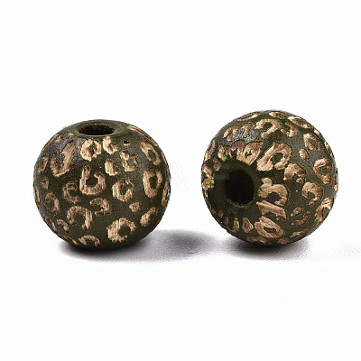 Painted Natural Wood Beads WOOD-T021-53A-04-1