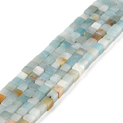 Natural Flower Amazonite Beads Strands G-G002-A06-1