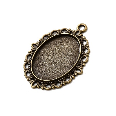Zinc Alloy Pendant Settings for Cabochon & Rhinestone LS-PALLOY-A15257-AB-FF-1
