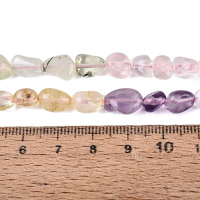 Natural Rose Quartz & Amethyst & Citrine(Heated) & Prehnite Beads Strands G-N371-01A-01-1