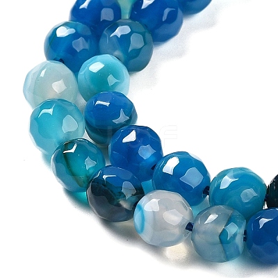 Natural Striped Agate/Banded Agate Beads Strands G-A246-8mm-07-1