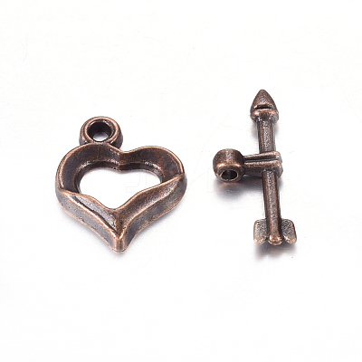Tibetan Style Heart Toggle Clasps LS-RLF1109Y-NF-1