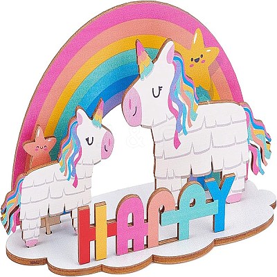 Basswood Cake Insert Card Decoration DIY-WH0016-69-1
