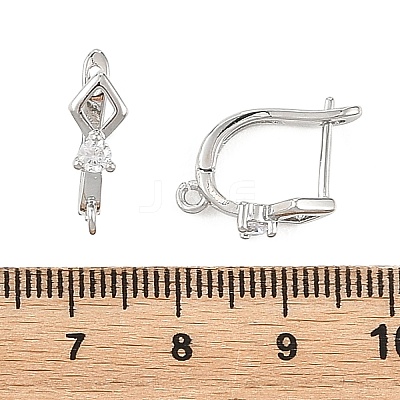 SHEGRACE Brass Micro Pave Cubic Zirconia Hoop Earring Findings XGRQ79246-932P-1