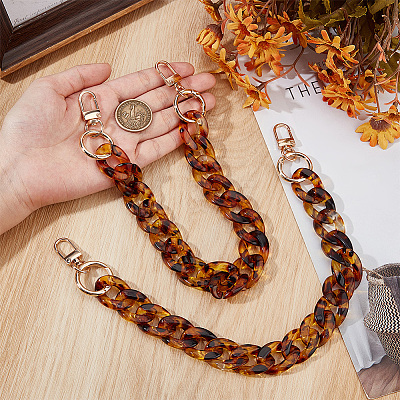 2Pcs Resin Curb Chain Bag Extension Chains FIND-BBC0002-50A-1