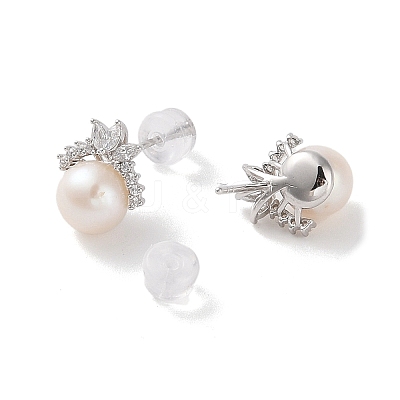 Anti-Tarnish Sterling Silver Stud Earrings EJEW-C087-09B-P-1