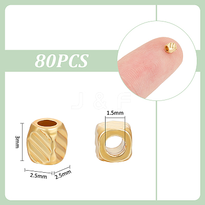 80Pcs Matte Style Brass Beads KK-UN0003-06-1