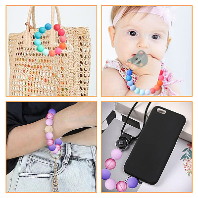 112Pcs 16 Style Food Grade Eco-Friendly Silicone Focal Beads SIL-GO0001-01-1