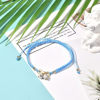 Adjustable Natural Gemstone Braided Bracelets BJEW-JB07026-1