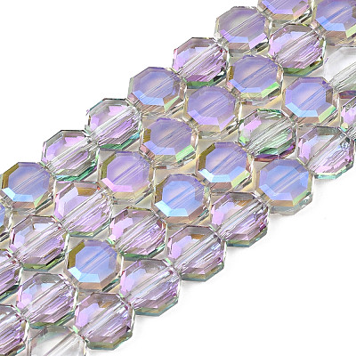 Electroplate Translucent Glass Beads Strands EGLA-N002-27-D01-1