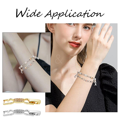 10Pcs 2 Colors Bowknot Rack Plating Brass Clear Cubic Zirconia Watch Band Clasps ZIRC-DC0001-10-1
