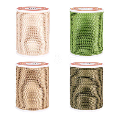 4 Rolls 4 Colors Round Waxed Polyester Cord YC-TA0001-27B-1