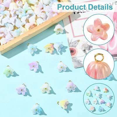 90Pcs 9 Styles Acrylic Pendants PALLOY-CJ00072-1