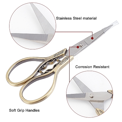 2Pcs 2 Style Zinc Alloy Scissor TOOL-SC0001-30-1