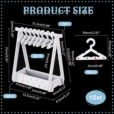 1 Set Coat Hanger Removable Acrylic Earring Displays EDIS-PH0001-92-1