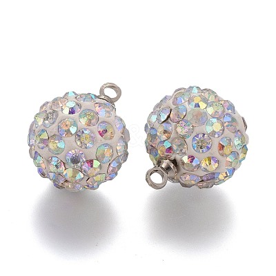 Polymer Clay Rhinestone Pendants KK-H738-03P-1