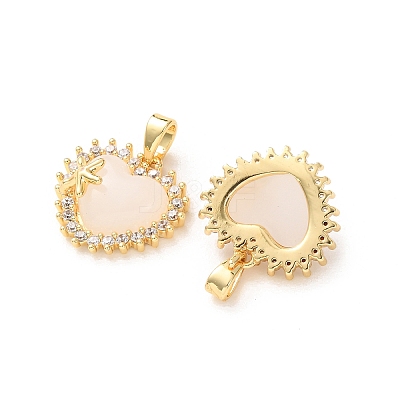 Brass Micro Pave Clear Cubic Zirconia Pendants KK-A304-26G-01-1