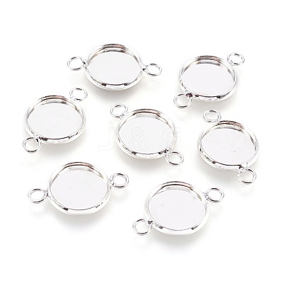 Brass Cabochon Connector Settings X-KK-E058-S-1