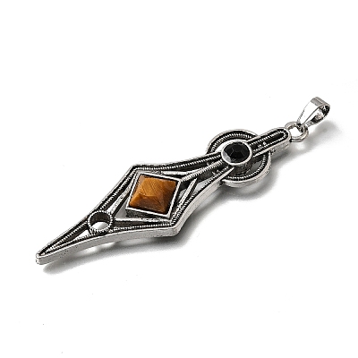 Natural Tiger Eye Big Pendants GG-CBA7610-01AS-02-1