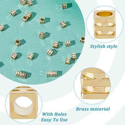 100Pcs Rack Plating Brass Beads KK-GO0001-63-1