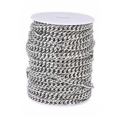 Tarnish Resistant 304 Stainless Steel Cuban Link Chains CHS-P003-24C-1