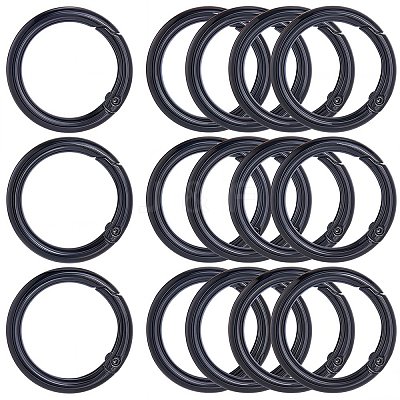 18Pcs Zinc Alloy Spring Gate Rings FIND-SP0001-39-1