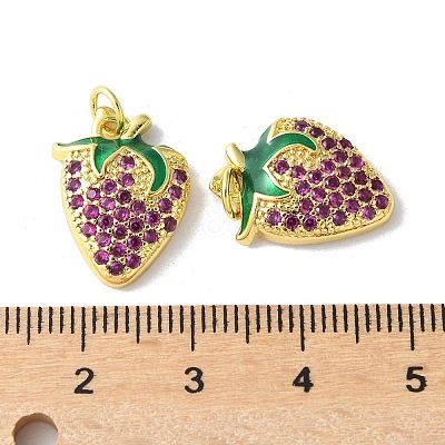 Brass Micro Pave Cubic Zirconia Pendants KK-A252-30G-1