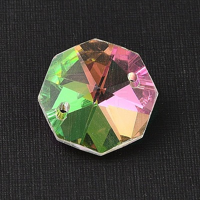 Electroplated Glass Rhinestone Connector Charms EGLA-Z007-01B-1