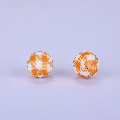 Printed Round Silicone Focal Beads SI-JX0056A-201-1