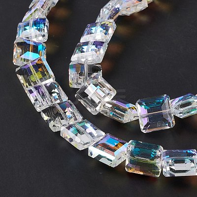 Transparent Electroplate Glass Beads Strands EGLA-E030-01K-1