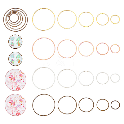 200Pcs 20 Style Brass Linking Rings KK-CA0003-54-1