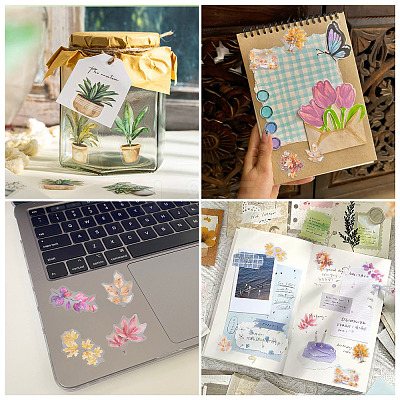 100Pcs Story of Four Seasons PET Stickers Self-Adhesive Stickers DIY-TA0003-69B-1