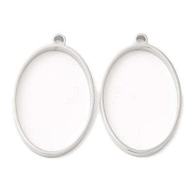 Non-Tarnish 304 Stainless Steel Open Back Bezel Oval Pendants LS-STAS-Z040-05P-1