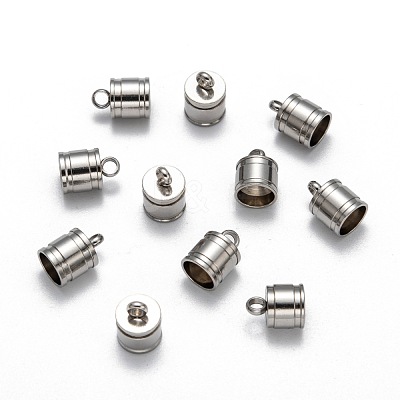 Tarnish Resistant 304 Stainless Steel Cord Ends X-STAS-E020-2-1