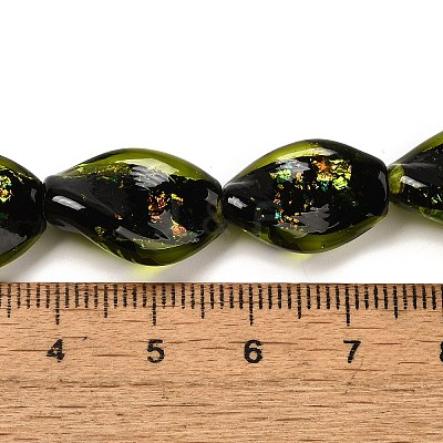 Handmade Dichroic Foil Glass Beads Strands DICH-U001-08B-1