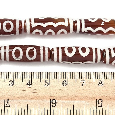Rice Shape Tibetan Style dZi Beads Strands G-A269-A14-01-1