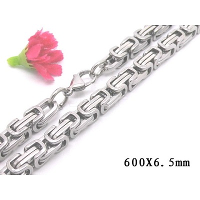 Non-Tarnish 201 Stainless Steel Byzantine Chain Necklaces NJEW-V0299-04-1