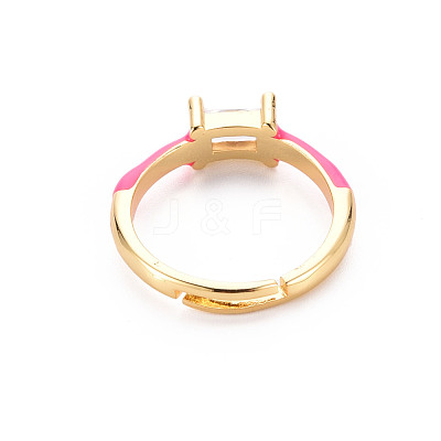Brass Enamel Cuff Rings RJEW-T016-23A-NF-1
